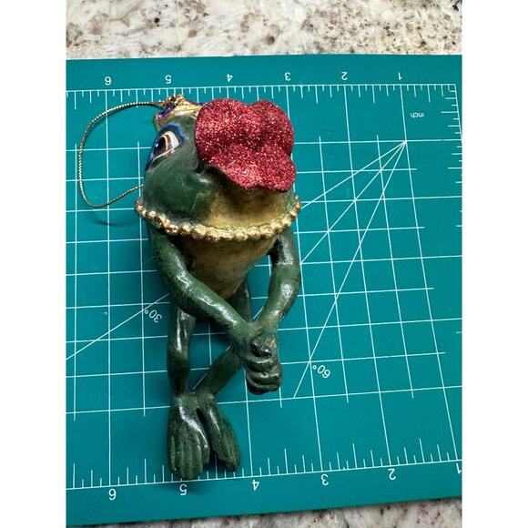 Kathrine Collections Whimsical Frog Hanging Ornament Crown Prince Collectible - Picture 12 of 15